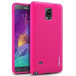 Insten Tpu Case For Samsung Galaxy Note 4 SM-N910 - Retail Packaging - Hot Pink Jelly