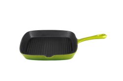 Cast Iron Square Grill Skillet - Green