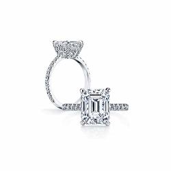 Erllo 3 Carat Cushion Cut Bridal Ring Set 925 Sterling Silver Women Wedding Rings Cubic Zirconia Engagement Anniversary Rings Set 