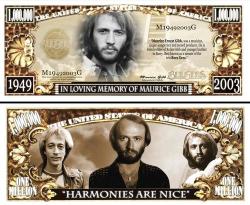 In Memory Of Maurice Gibb Of The Bee Gees Novelty Million Dollar Bill