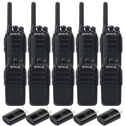 4 Pack, Black Rechargeable with USB Charger for Family Camping Hiking Road Trip Two Way Radio Long Range Mini Walkie Talkies for Adults Retevis RT22 Walkie Talkies with Earpiece VOX Handsfree 
