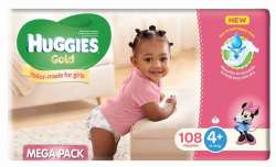 Huggies Gold 108 Nappies Size 4+ Mega Pack
