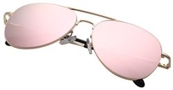 Pukclar Polarized Aviator Sunglasses For Men Women Mirrored Lens Metal Frame UV400 Protection PK2000