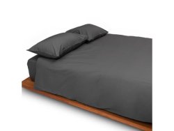 Charcoal Percale Weave Duvet Cover Set 400 Thread Count King