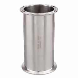 Dernord Sanitary Spool Tube With Clamp Ends Stainless Steel 304 Seamless Round Tubing With 3 Inch Tri Clamp Ferrule Flange Tube Length: 6 Inch 152MM