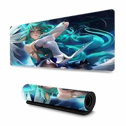 Lol Computer Keyboard Mouse Mat Extended Mat Waterproof Non-slip Rubber Ultra Thick 3MM For League LEGENDS-15.8X29.5X0.2 In Soraka