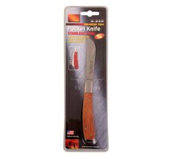 B.bon Pocket Pruning Knife 17.5cm Stainless Steel Wood Handle