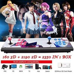 Elementdigital Arcade Game Console 1080P 3D & 2D Games 2350 In 1 Pandora's Box 2 Players Arcade Machine With Arcade Joystick Support Expand 6000+ Game