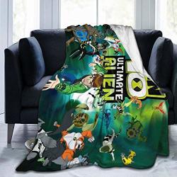 10 B-en Ultra Soft Flannel Fleece Throw Blanket Light Weight Warm Blanket Bed Couch Living Room 50 X40