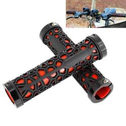 Bicycle Mtb Bike Lock-on Comfort Rubber Handlebar Hand-stitched Grips Red