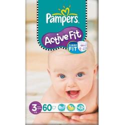 Pampers Active Fit Size 3 Jumbo Midi Nappies 60S