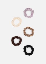 Assorted Satin Scrunchie Hairbands 5 Pack