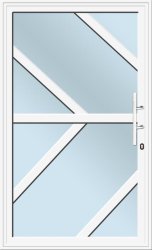 Pivot Aluminium Door White Angle Pattern With S10 Reflective Glass Left Hand Opening W1200MM X H2100MM
