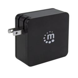 Manhattan Power Wall Charger - 60 W Usb-c Power Port Up To 60 W Usb-a Charging Port Up To 2.4 A Black Retail Box Limited Lif