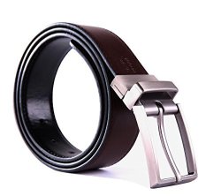 HOUSE Menswear Genuine Leather Dress Belts For Men With Reversible Buckle 43