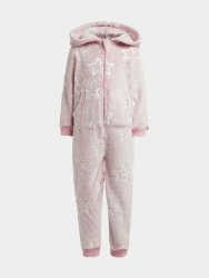 Younger Girl&apos S Pink Star Glow In The Dark Onesie