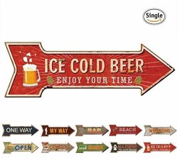 Hantajanss Bar Signs With Enjoy Your Time Retro Ice Cold Beer Signs For Pub Decoration
