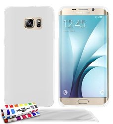 Muzzano Original White Le Glossy Hybrid Flexible Shell For Samsung Galaxy S6 Edge PLUS SM-G928T SM-G928A + 3"ULTRACLEAR Screen Protective Films For Samsung Galaxy