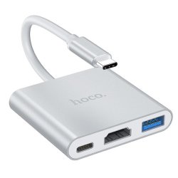 Hoco USB Type-c To 3-IN-1 Adapter For USB 3.0 HDMI And Type-c Pd 2.0 - HB14