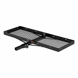Curt 18109 60 X 20-INCH Tray Hitch Cargo Carrier 500 Lbs Capacity Black Steel 2-IN Folding Shank