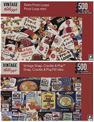 Kelloggs Cereal Vintage 500 Piece Puzzle Collection - Rice Krispies And Froot Loops 2 Pack