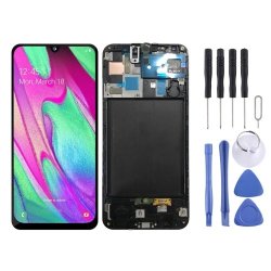 LCD Screen And Digitizer Full Assembly With Frame For Galaxy A50 SM-A505F Black