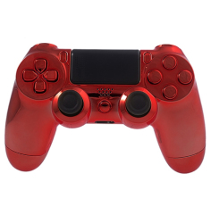 CCMODZ Full Set Chrome Red Replacement Housing Shell For Ps4 Controller With Buttons