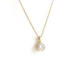 The Aether Pendant - Bezel Set In Yellow Gold - 5 Mm