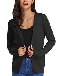 Grace Karin Casual Open Knit Cardigans For Student XL Black CL1002