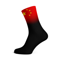 China Flag Socks - Medium Black