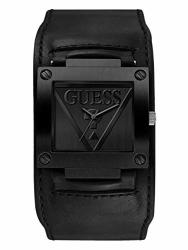 Guess Black Genuine Leather Cuff Watch. Color: Black Model: U1166G2