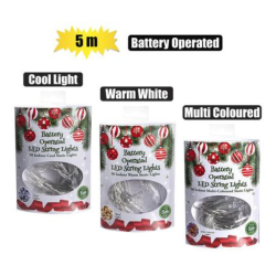 Xmas Lights Battery Operated In 50 LED 5M - Static