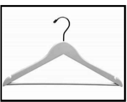 White Coated Wooden Hanger With Bar