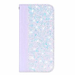 Ikasefu Compatible With Huawei Hp Smart Z Y9 Prime 2019 Shiny Sparkly Bling Glitter Luxury Wallet With Card Holder Flash Pu Leather Magnetic Flip Case