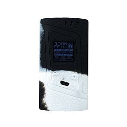 Dsc-mart Protective Case For Smok Alien 220W Texture Silicone Skin Cover Sleeve Wrap Gel Fits Smok Alien 220 Watt Kit Box Mod Black-white