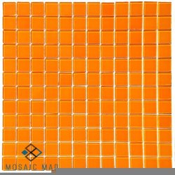 Crystal Glass Mosaic Tiles 25MM X 25MM- Orange Full Sheet