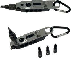 Lifespace Multi Tool Screwdriver Hex Bit Carrier With Carabiner Keychain
