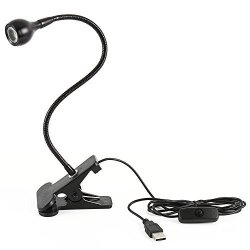 Enjoygous USB LED Clip Reading Lamp Light USB Rechargeable 1W Flexible Bedside Desk Clip On Book Stand Light With Eye Protection Brightness For Kids