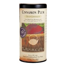 The Republic Of Tea Cinnamon Plum Black Tea 50 Tea Bags Spiced Black Tea Gourmet Tea Blend