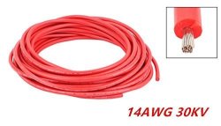 18AWG 30KV Electric Copper Core Flexible Silicone Wire Cable White 10M 32.8Ft 