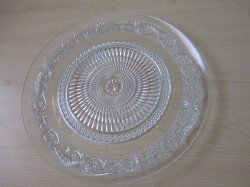 Round Cut Glass Cake Plate