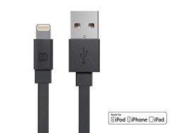 Monoprice Apple Mfi Certified Flat Lightning To USB Charge & Sync Cable - 4 Feet - Black Compatible With Iphone X 8 8 Plus