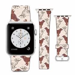 Compatible With Apple Watch Wristband 42MM 44MM Golden Retriever Dog Pu Leather Band Replacement Strap For Iwatch Series 5 4 3 2 1