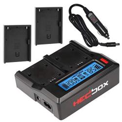 Hedbox RP-DC50 DBPU Dual Lcd Intelligent Battery Charger Compatible For Sony Bp- U30 U60 U90 And Hedbox HED-BP75D HED-BP95D RP-BPU80 RP-BP85D Camcorder Battery