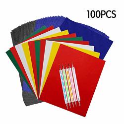 100 Sheets Carbon Paper Transfer Tracing Paper with 5 Embossing