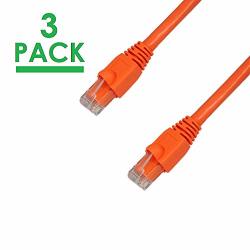 Grandmax CAT6A 10' Ft Orange RJ45 550MHZ Utp Ethernet Network Patch Cable Snagless molded Bubble Boot 3 Pack