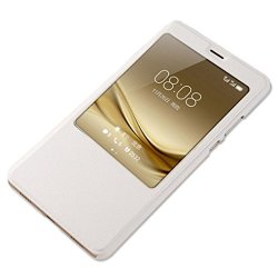 Coohole Fashion Luxury Window Leather Flip Case Cover For Huawei Mate 9 White