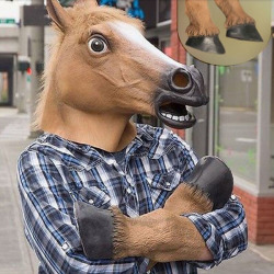 Creepy Horse Head Latex Mask Face And Hooves For Halloween Festival