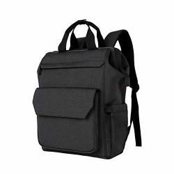Zpoint B2 Large Business Travel Backpack Durable Functional Water Resistant School College Commuting Bag With Headphones Port Luggage Strap 15.6 " Laptop Black Gray