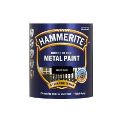 Direct To Rust Metal Paint Hammerite Smooth Black 1L